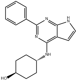 (1R,4R)-4-(2-苯基-7H-吡咯并[2,3-D]嘧啶-4-氨基)环己醇 结构式