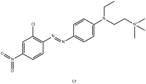 2-[[4-[(2-クロロ-4-ニトロフェニル)アゾ]フェニル]エチルアミノ]-N,N,N-トリメチルエタンアミニウム·クロリド 化学構造式