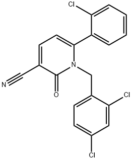 6-(2-chlorophenyl)-1-(2,4-dichlorobenzyl)-2-oxo-1,2-dihydro-3-pyridinecarbonitrile 结构式