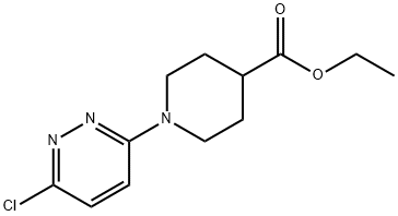 1-(6-クロロ-3-ピリダジニル)-4-ピペリジンカルボン酸エチル 化学構造式