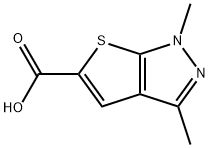 1,3-二甲基-1H-噻吩基[2,3-c!吡唑-5-羧酸, 25252-46-4, 结构式