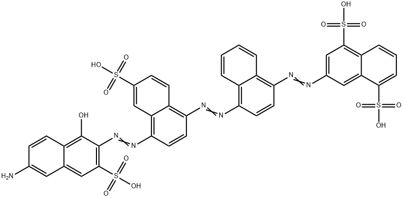 3-[[4-[[4-[(6-Amino-1-hydroxy-3-sulfo-2-naphtyl)azo]-6-sulfo-1-naphtyl]azo]-1-naphtyl]azo]-1,5-naphthalenedisulfonic acid Structure