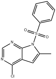 7-Benzenesulfonyl-4-chloro-6-methyl-7H-pyrrolo[2,3-d]pyri midine Struktur