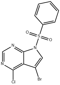 7-苯磺酰基-5-溴-4-氯-7H-吡咯并[2,3-D]嘧啶,252723-17-4,结构式