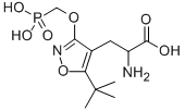 (S)-3-(ホスホノメトキシ)-5-tert-ブチル-α-アミノイソオキサゾール-4-プロピオン酸 化学構造式