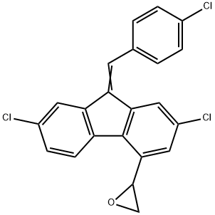 (E,Z)-9-(4-Chlorophenyl)Methylene-5-oxiranyl-2,7-dichlorofluorene Struktur