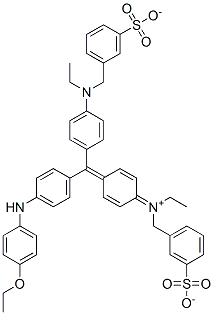 hydrogen [4-[[4-[(4-ethoxyphenyl)amino]phenyl][4-[ethyl(3-sulphonatobenzyl)amino]phenyl]methylene]cyclohexa-2,5-dien-1-ylidene](ethyl)(3-sulphonatobenzyl)ammonium,25305-85-5,结构式