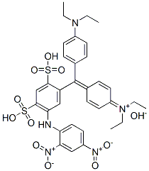 diethyl[4-[[4-(diethylamino)phenyl][5-[(2,4-dinitrophenyl)amino]-2,4-disulphophenyl]methylene]-2,5-cyclohexadien-1-ylidene]ammonium hydroxide 结构式