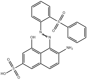 6-amino-4-hydroxy-5-[[2-(phenylsulphonyl)phenyl]azo]naphthalene-2-sulphonic acid Structure