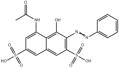 5-(acetylamino)-4-hydroxy-3-(phenylazo)naphthalene-2,7-disulphonic acid,25317-20-8,结构式