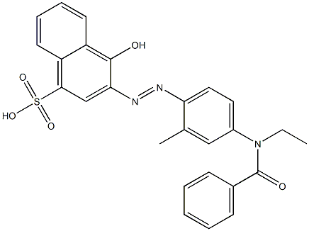 3-[[4-(benzoylethylamino)-2-methylphenyl]azo]-4-hydroxynaphthalene-1-sulphonic acid 结构式