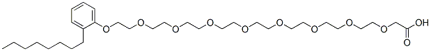 26-(オクチルフェノキシ)-3,6,9,12,15,18,21,24-オクタオキサヘキサコサン酸 化学構造式