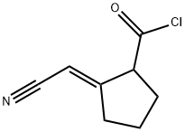 Cyclopentanecarbonyl chloride, 2-(cyanomethylene)-, (E)- (8CI) Structure