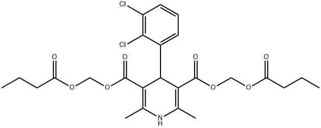 253597-19-2 5-((ビス(ブチリルオキシ)メトキシ)カルボニル)-4-(2,3-ジクロロフェニル)-2,6-ジメチル-1,4-ジヒドロピリジン-3-カルボン酸
