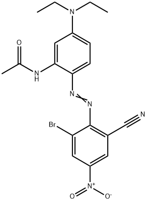 N-[2-[(2-bromo-6-cyano-4-nitrophenyl)azo]-5-(diethylamino)phenyl]acetamide  Struktur