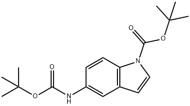 5-(tert-butoxycarbonylamino)-1-(tert-butoxycarbonyl)indole Structure