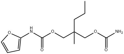 N-(2-Furyl)carbamic acid 2-(carbamoyloxymethyl)-2-methylpentyl ester,25384-86-5,结构式