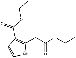 2-乙氧羰基甲基-1H-吡咯-3-甲酸乙酯,25472-44-0,结构式