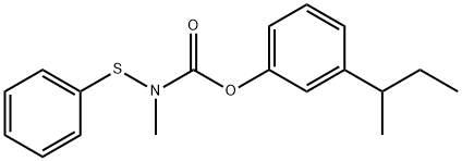N-メチル-N-(フェニルチオ)カルバミド酸3-(1-メチルプロピル)フェニル 化学構造式