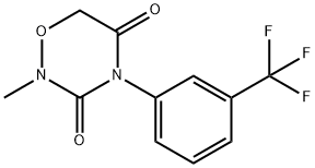 2-methyl-4-[3-(trifluoromethyl)phenyl]-1,2,4-oxadiazinane-3,5-dione,25475-73-4,结构式