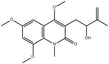 3-(2-Hydroxy-3-methyl-3-butenyl)-4,6,8-trimethoxy-1-methylquinolin-2(1H)-one Structure