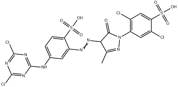 2,5-dichloro-4-[4-[[5-[(4,6-dichloro-1,3,5-triazin-2-yl)amino]-2-sulphophenyl]azo]-4,5-dihydro-3-methyl-5-oxo-1H-pyrazol-1-yl]benzenesulphonic acid,25489-31-0,结构式