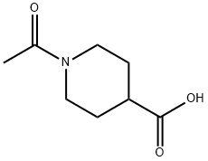 1-アセチル-4-ピペリジンカルボン酸 化学構造式