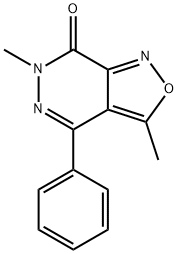 3,6-ジメチル-4-フェニルイソオキサゾロ[3,4-d]ピリダジン-7(6H)-オン 化学構造式