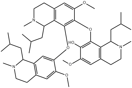 6-methoxy-8-[[6-methoxy-8-[[6-methoxy-2-methyl-1-(2-methylpropyl)-3,4- dihydro-1H-isoquinolin-7-yl]oxy]-2-methyl-1-(2-methylpropyl)-3,4-dihyd ro-1H-isoquinolin-7-yl]oxy]-2-methyl-1-(2-methylpropyl)-3,4-dihydro-1H -isoquinolin-7-ol Struktur