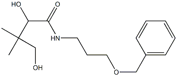 (R)-N-(3-ベンジルオキシプロピル)-2,4-ジヒドロキシ-3,3-ジメチルブタンアミド 化学構造式