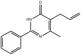 5-allyl-6-methyl-2-phenylpyrimidin-4-ol 化学構造式