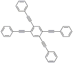 1,2,4,5-四(苯乙炔基)苯, 25634-84-8, 结构式