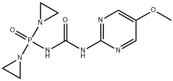 1-[ビス(1-アジリジニル)ホスフィニル]-3-(5-メトキシ-2-ピリミジニル)尿素 化学構造式