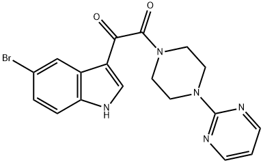 5-Bromo-3-{oxo[4-(pyrimidin-2-yl)piperazin-1-yl]acetyl}-1H-indole, 1-[(5-Bromo-1H-indol-3-yl)(oxo)acetyl]-4-(pyrimidin-2-yl)piperazine Structure