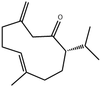 (2S,5E)-5-Methyl-9-methylene-2-isopropyl-5-cyclodecen-1-one Structure
