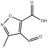 5-Isoxazolecarboxylic acid, 4-formyl-3-methyl- (9CI) 化学構造式