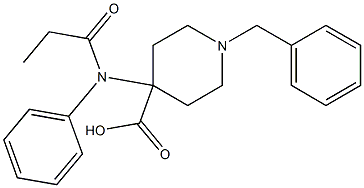 1-BENZYL-4-(PHENYL-PROPIONYL-AMINO)-4-CARBOXY-PIPERIDINE,256507-84-3,结构式