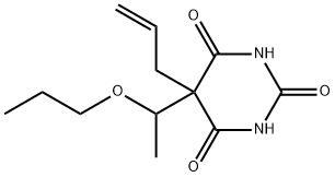 5-アリル-5-(1-プロポキシエチル)バルビツル酸 化学構造式