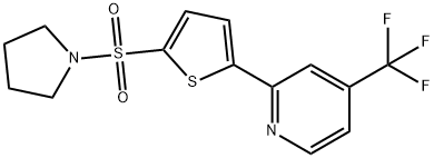 PYRROLIDINE, 1-[[5-[4-(TRIFLUOROMETHYL)-2-PYRIDINYL]-2-THIENYL]SULFONYL]- 化学構造式