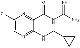 N-amidino-6-chloro-3-[(cyclopropylmethyl)amino]pyrazinecarboxamide Struktur
