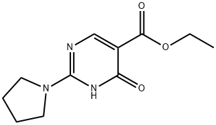 ETHYL 4-HYDROXY-2-(PYRROLIDIN-1-YL)PYRIMIDINE-5-CARBOXYLATE 化学構造式
