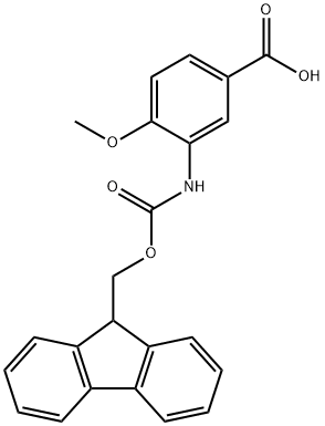 3-((((9H-Fluoren-9-yl)methoxy)carbonyl)amino)-4-methoxybenzoic acid Structure