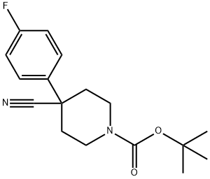4-氰基-4-(4-氟苯基)哌啶-1-羧酸叔丁酯 结构式