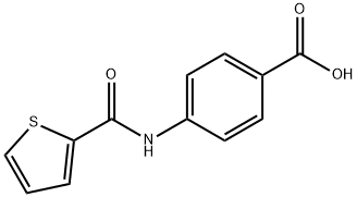 4-[(2-噻吩羰基)氨基]苯甲酸, 25700-63-4, 结构式