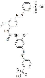 3,3'-[カルボニルビス[イミノ(3-メトキシ-4,1-フェニレン)アゾ]]ビスベンゼンスルホン酸 化学構造式