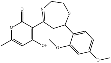 3-[7-(2,4-DIMETHOXYPHENYL)-2,3,6,7-TETRAHYDRO-1,4-THIAZEPIN-5-YL]-4-HYDROXY-6-METHYL-2H-PYRAN-2-ONE