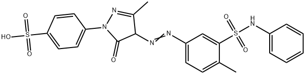 4-[4,5-二氢-3-甲基-4-[[4-甲基-3-[(苯基氨基)磺酰基]苯基]偶氮]-5-氧-1H-吡唑-1-基]苯磺酸 结构式