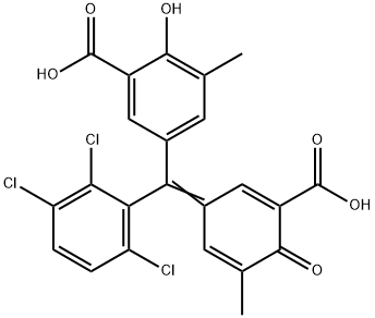 5-[(2,3,6-Trichlorophenyl)(3-carboxy-4-oxo-5-methyl-2,5-cyclohexadien-1-ylidene)methyl]-2-hydroxy-3-methylbenzoic acid Structure