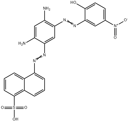 1-Naphthalenesulfonic acid, 5-2,4-diamino-5-(2-hydroxy-5-nitrophenyl)azophenylazo- Structure