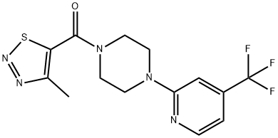 PIPERAZINE, 1-[(4-METHYL-1,2,3-THIADIAZOL-5-YL)CARBONYL]-4-[4-(TRIFLUOROMETHYL)-2-PYRIDINYL]- 结构式